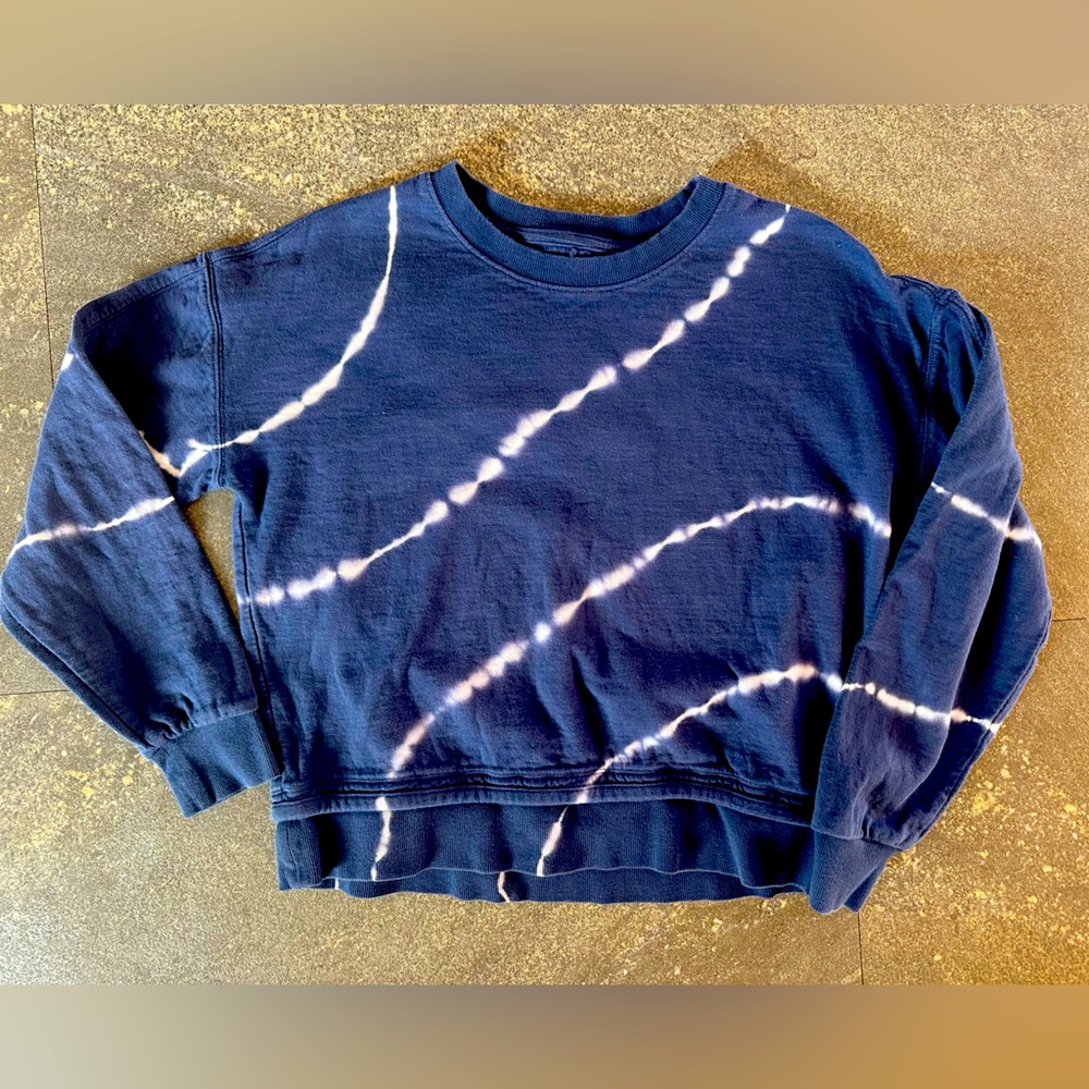 Athleta Sundown 2.0 Long Sleeve Tie Dye Shirt | XXS | Navy Blue